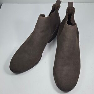 Xappeal Norah Brown Faux Suede Quilted Ankle Chelsea Boots womens size 11 302725